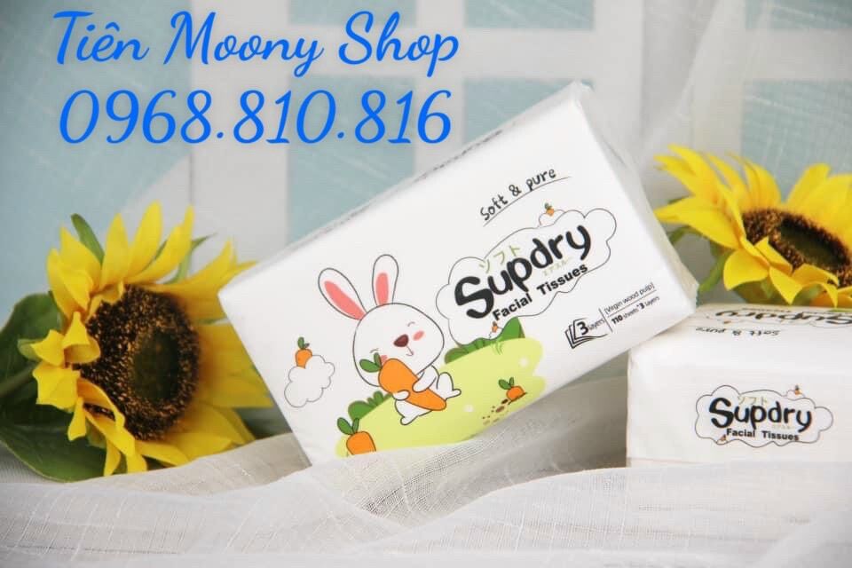 Khăn giấy rút 3 lớp Supdry gói 110 tờ