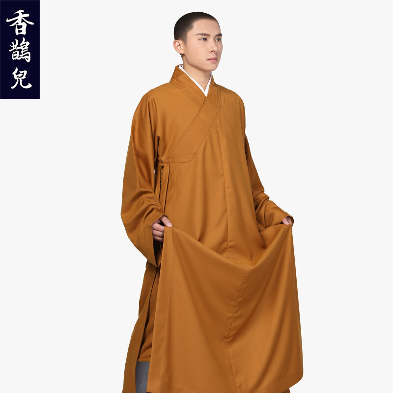 Xiangqueer Autumn and Winter Thickening Cotton Monk Costume Unlined Long Gown Long Shirt Gown Buddhist Clothing Robe Frock Monk's Clothes
