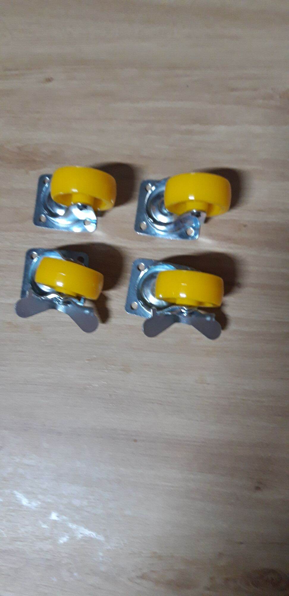 Bánh xe vàng 5 phân, combo 4 bánh ( 2 bánh có khóa, 2 bánh không khóa)