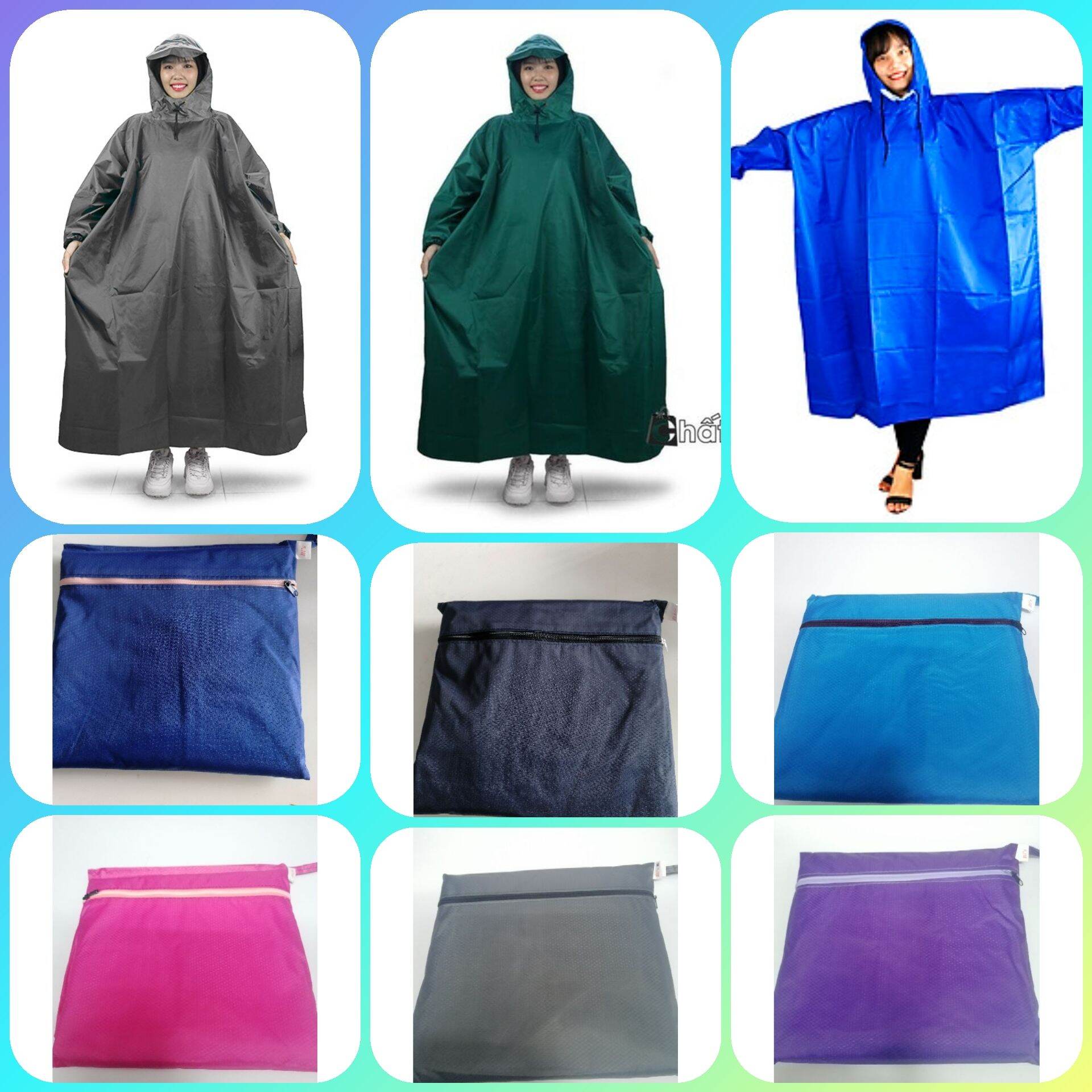 Áo mưa bit vải dù da cá siều bền
