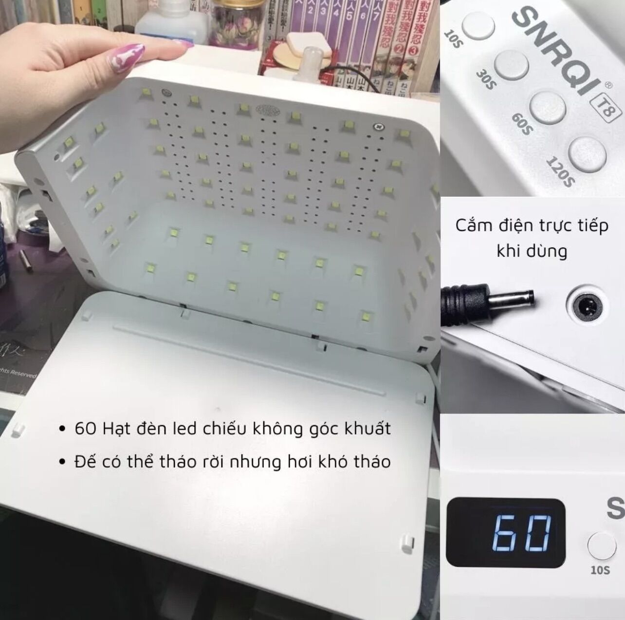 Máy hơ T8, máy hơ gel T8, máy làm móng