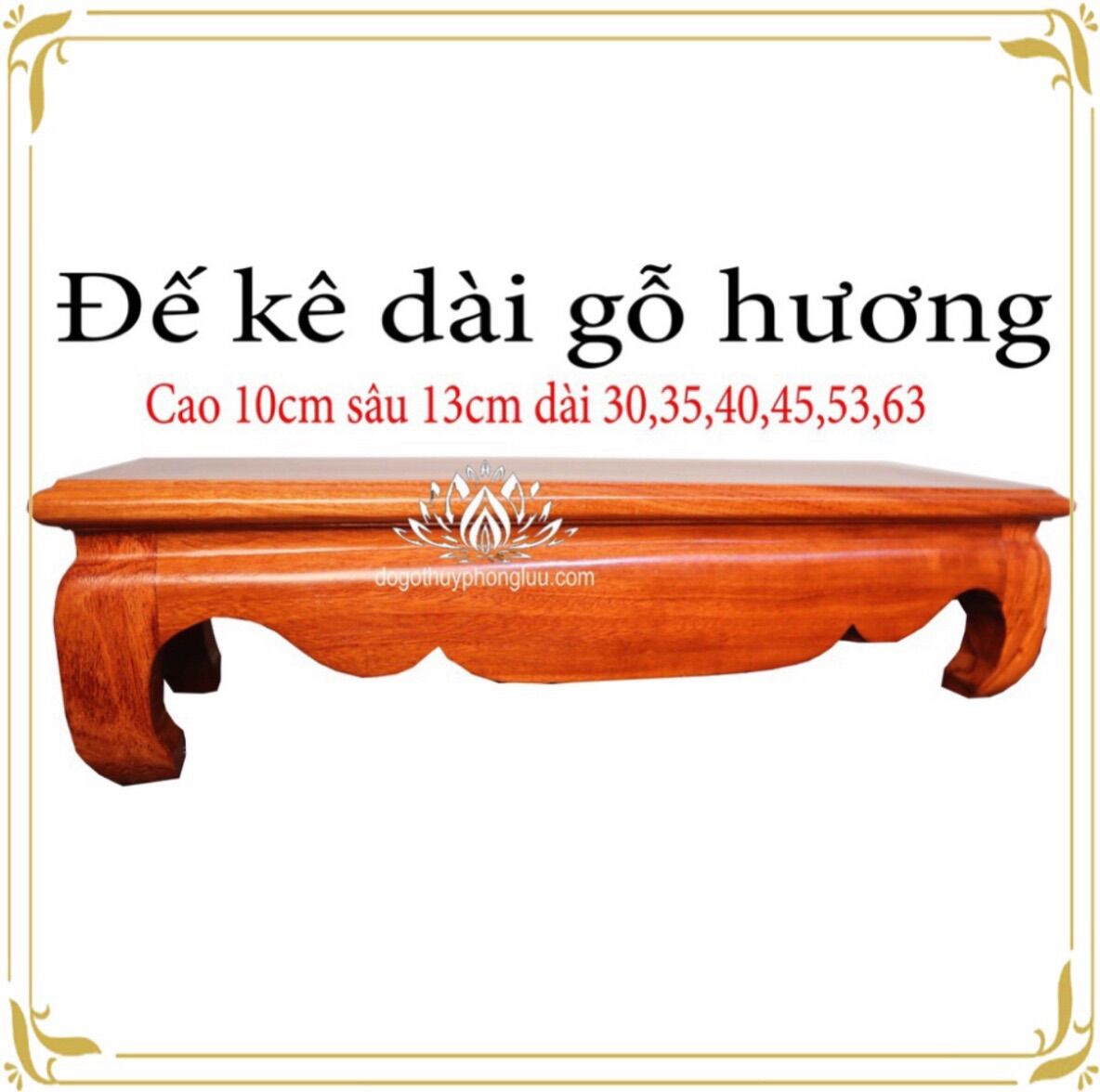 Đế kê khung ảnh thờ - Kỷ chữ nhật gỗ hương