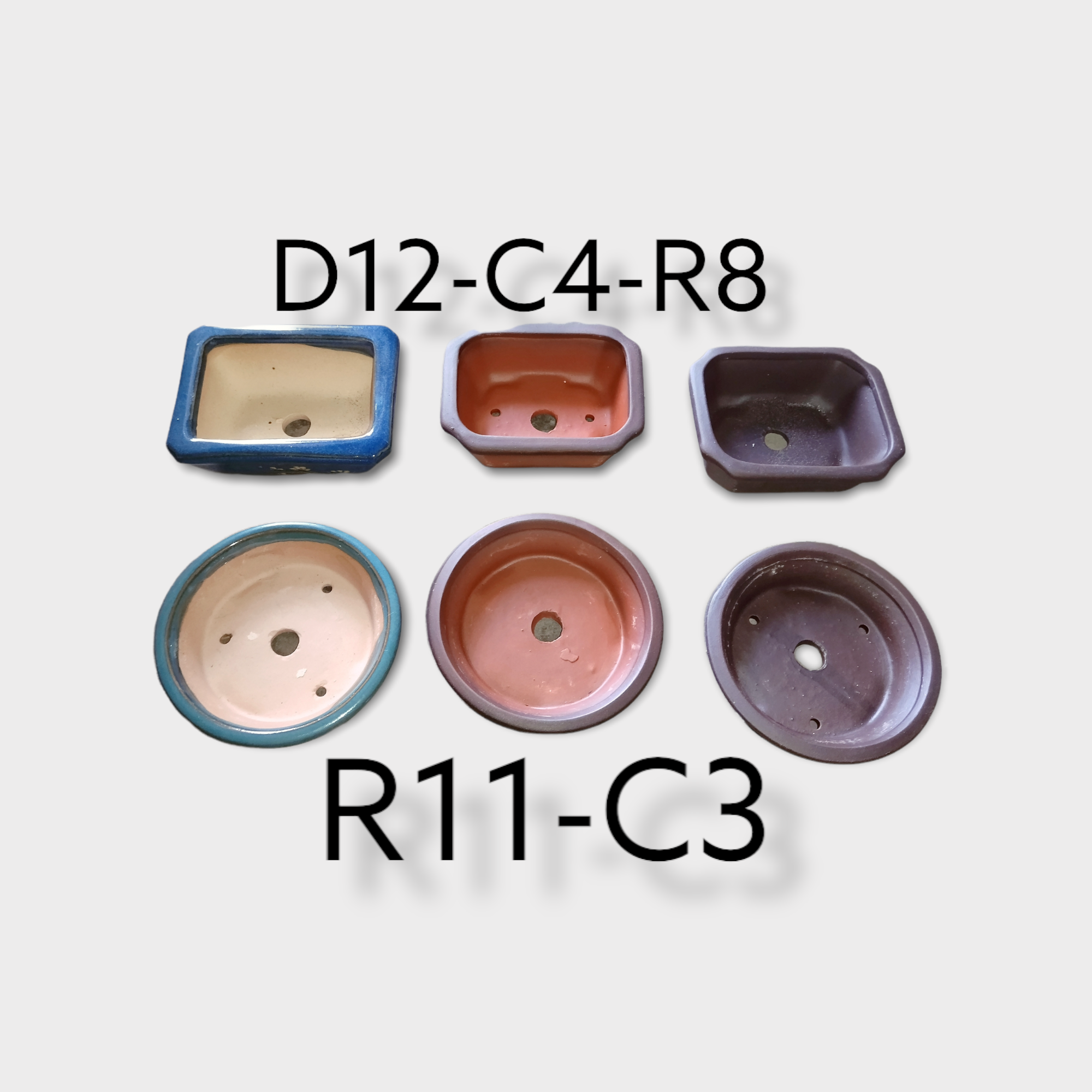 COMBO 6 CHẬU MINI CHẬU TRỒNG CÂY BONSAI -( có thể thay đổi mẫu và màu tuỳ đợt hàng )