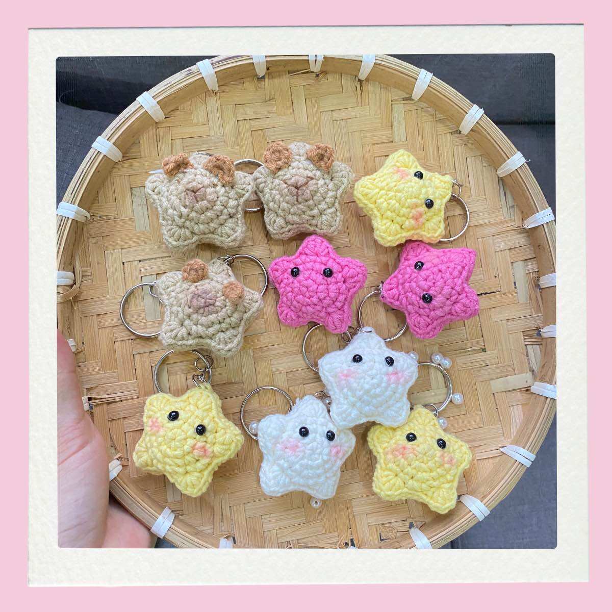 Móc khoá hình ngôi sao handmade bằng len