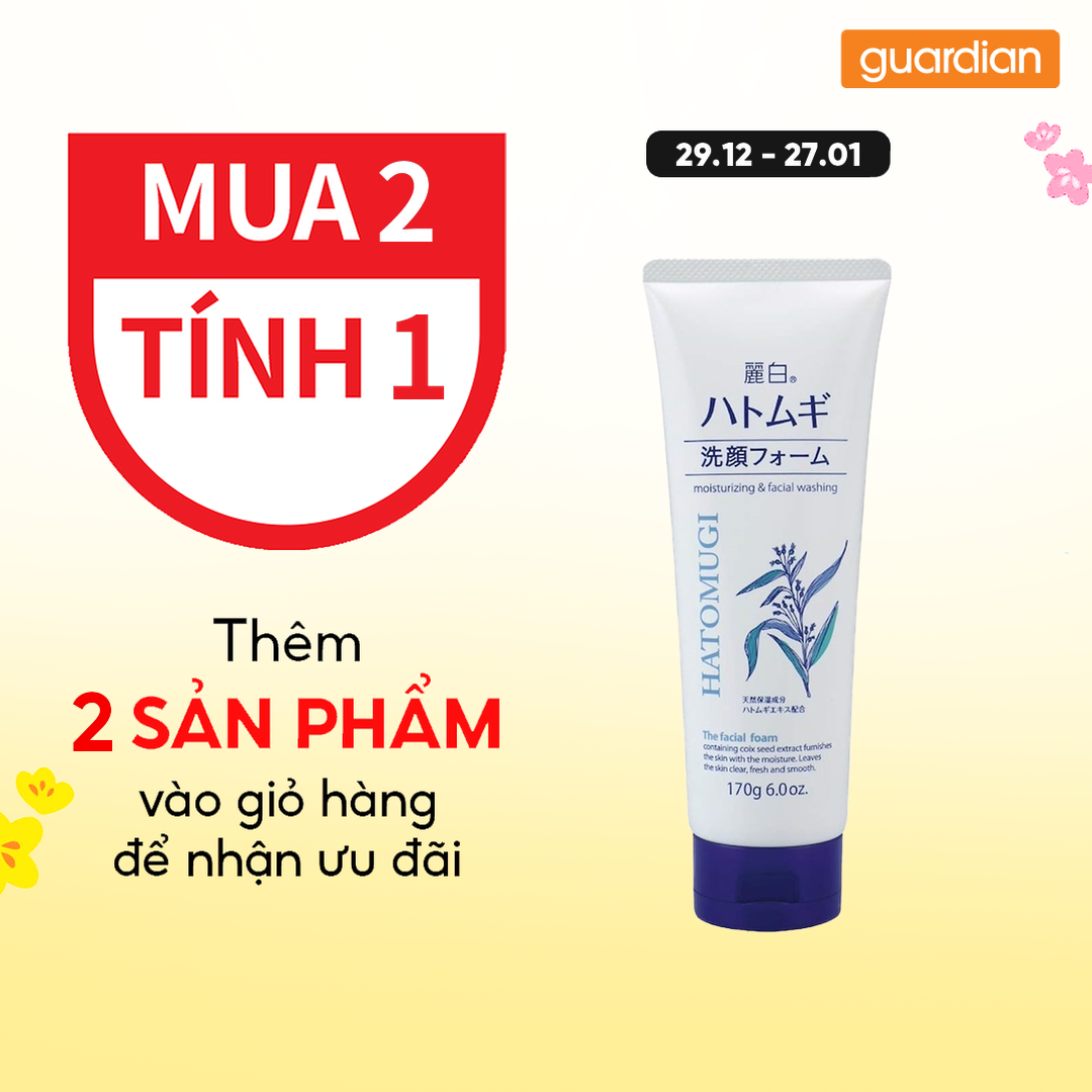  Sữa Rửa Mặt Chiết Xuất Ý Dĩ Làm Sáng Da Reihaku Hatomugi 170Gr 