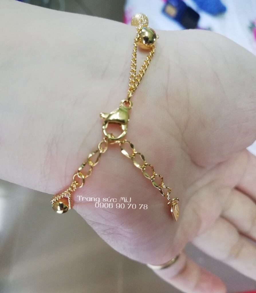 LẮC TAY TITAN DÂY ĐÔI BI MẠ VÀNG