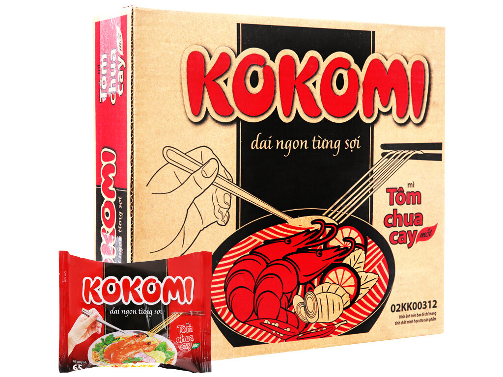 Mì tôm chua cay | kokomi | thùng 30 gói 65 gram