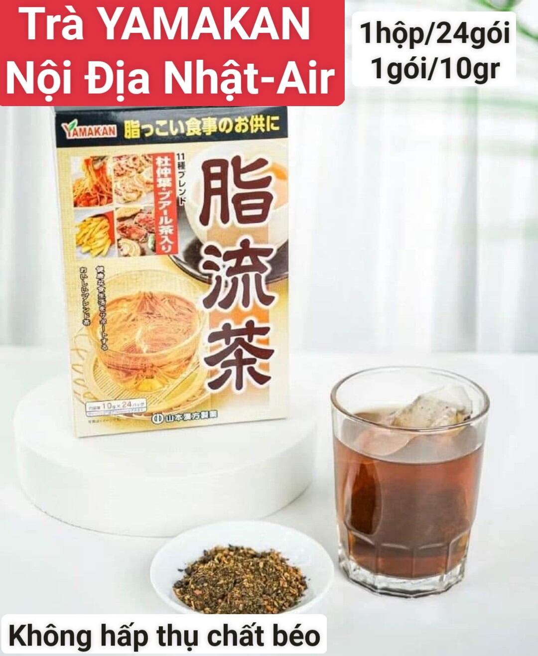 Trà giảm hấp thụ chất béo eo thon dáng gọn tự nhiên nhật bản