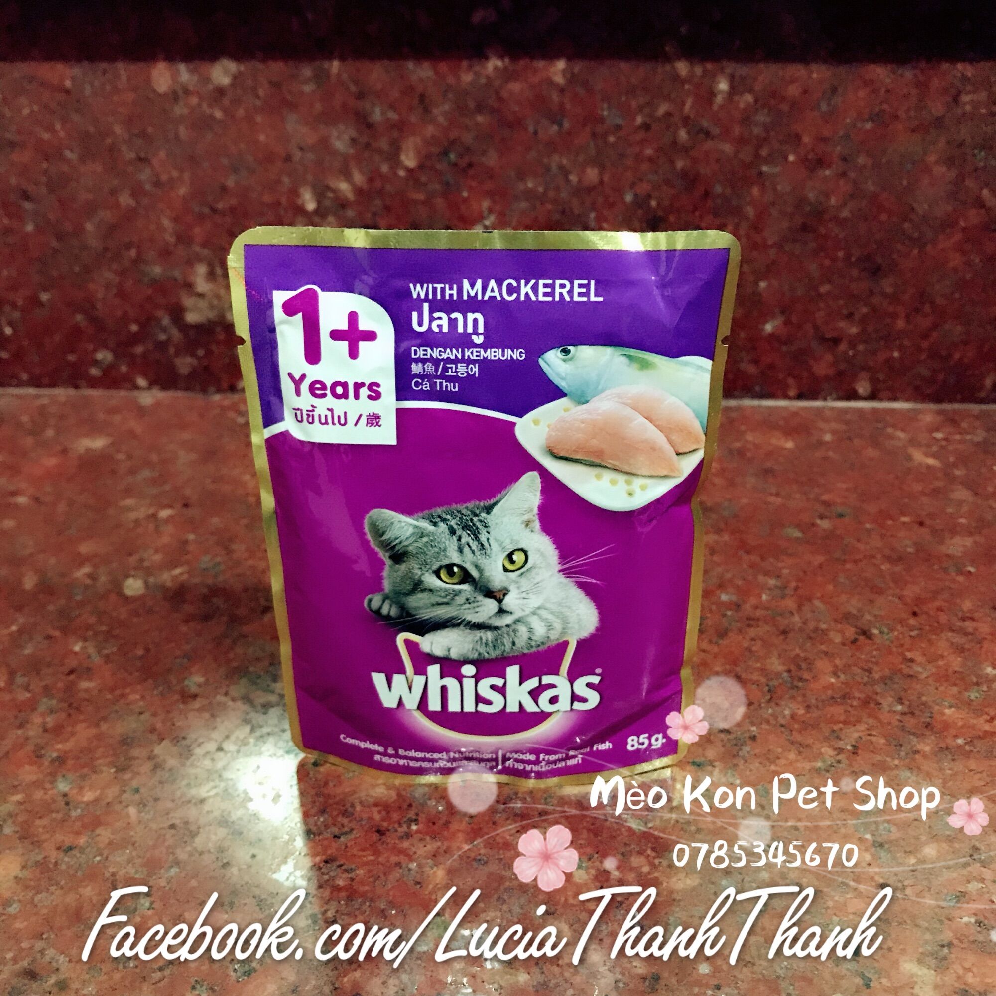 Thức ăn pate gói Whiskas 80 gram