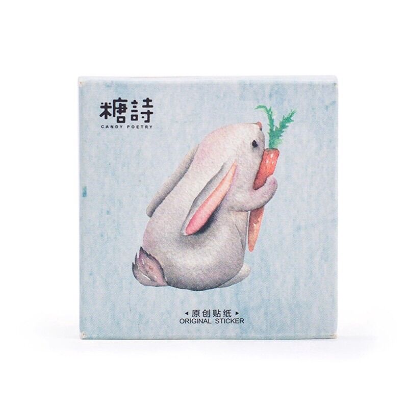 Hộp 45 miếng dán sticker hình thỏ đáng yêu