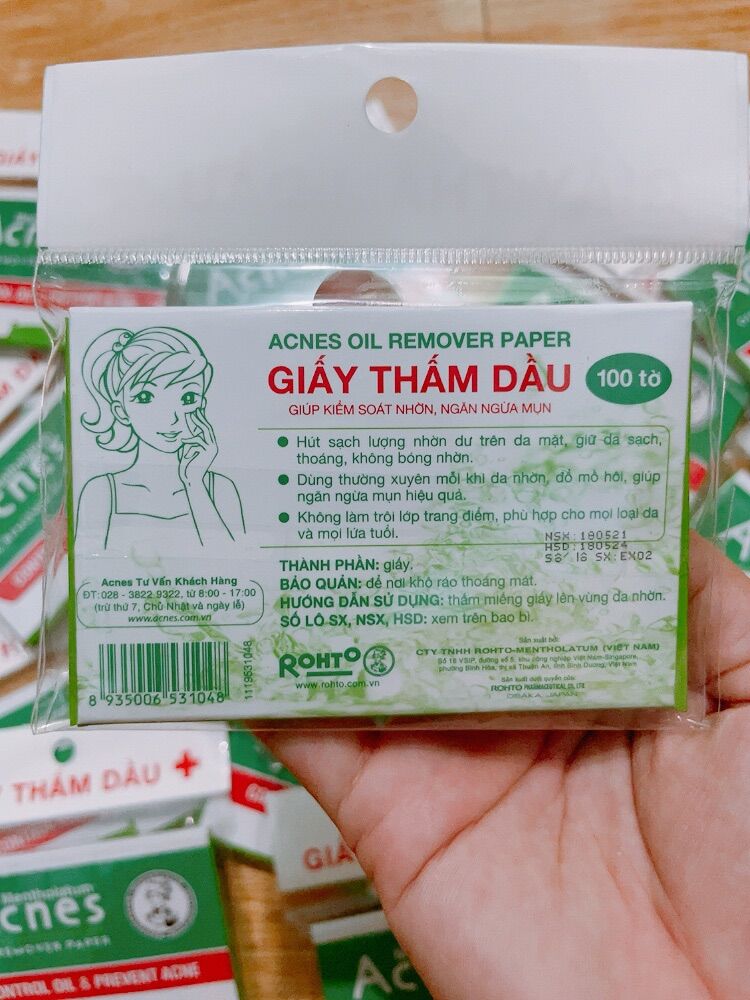 Giấy thấm dầu Acnes Oil Remover 100 tờ