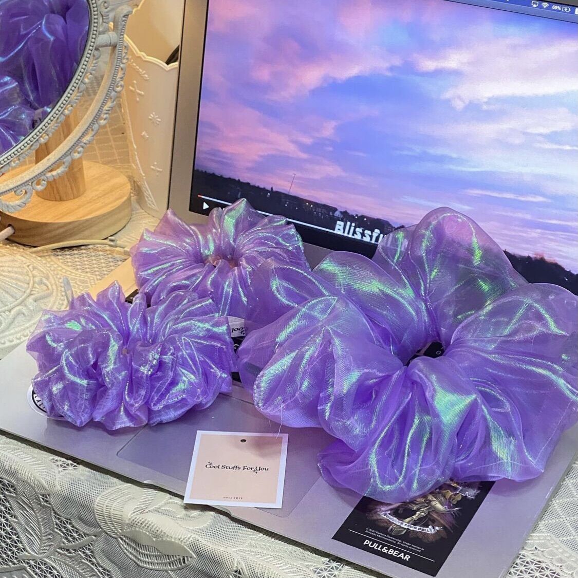 Đồ buộc tóc scrunchie màu thạch anh tím @coolstuffs4you
