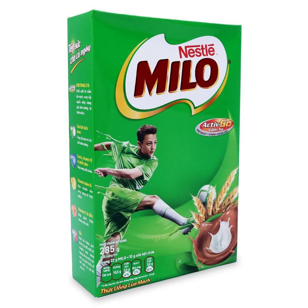 Hộp 285g bột cacao Nestle Milo lúa mạch nguyên chất