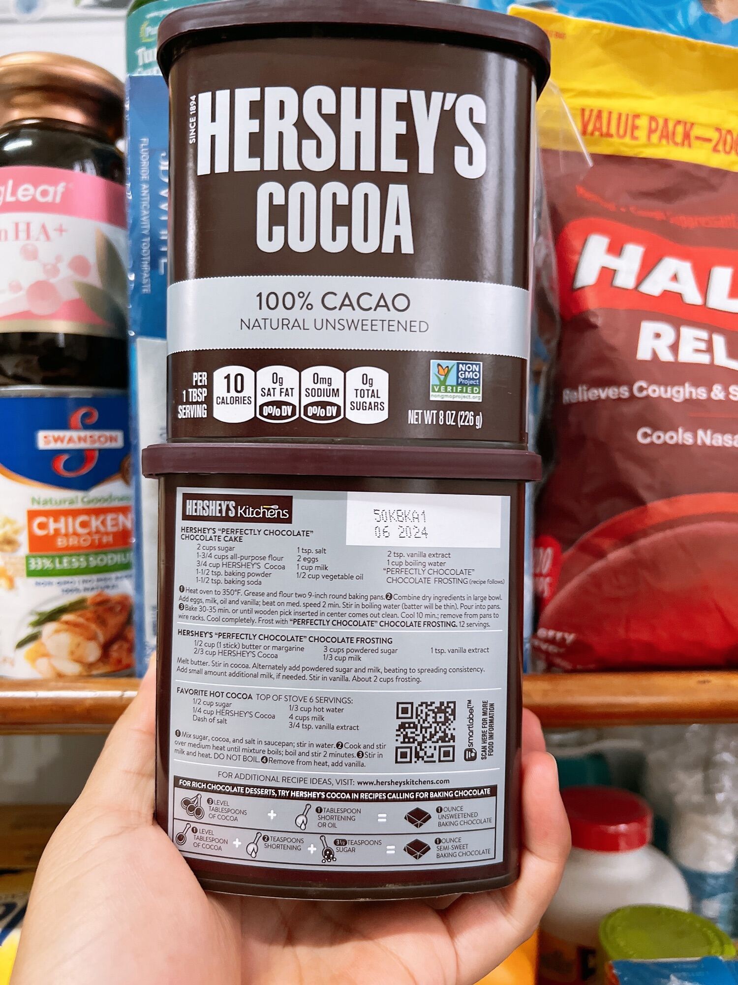 Bột cacao nguyên chất Hershey s Cocoa 100% Cacao 226 g của Mỹ.