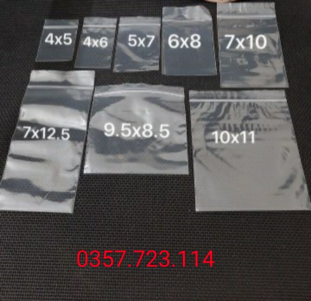 1 kg túi zip chỉ trắng chọn size