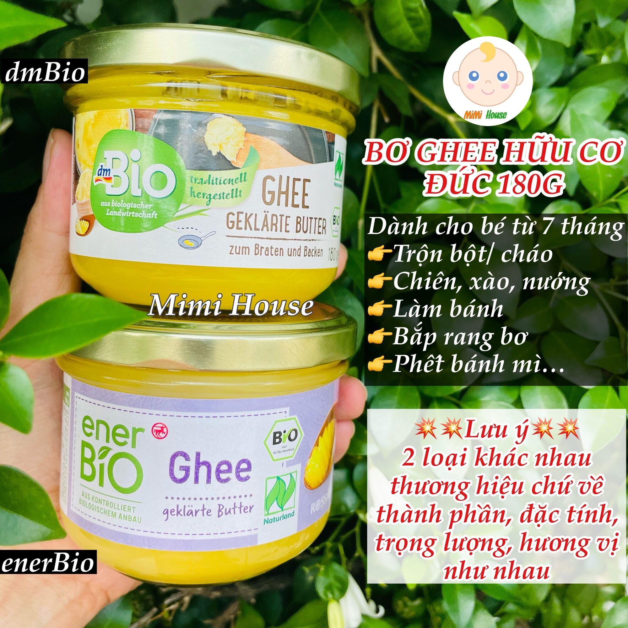 Bơ ghee hữu cơ đức 180g cho bé 7m+