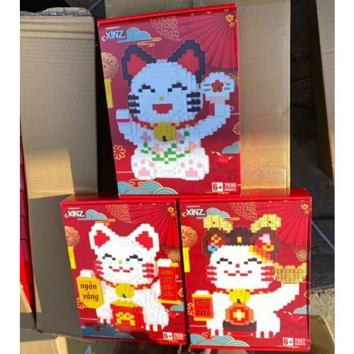 Mô hình lắp ghép Mèo thần tài