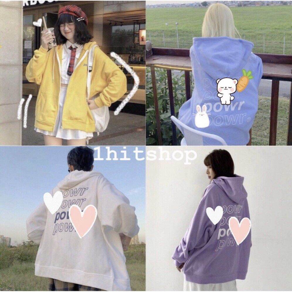 Áo khoác hoodie po.wr. 5 màu ulzzang unisex 1hitshop