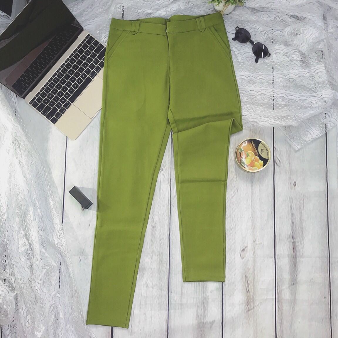 Quần tây trơn công sở cotton co giãn. 