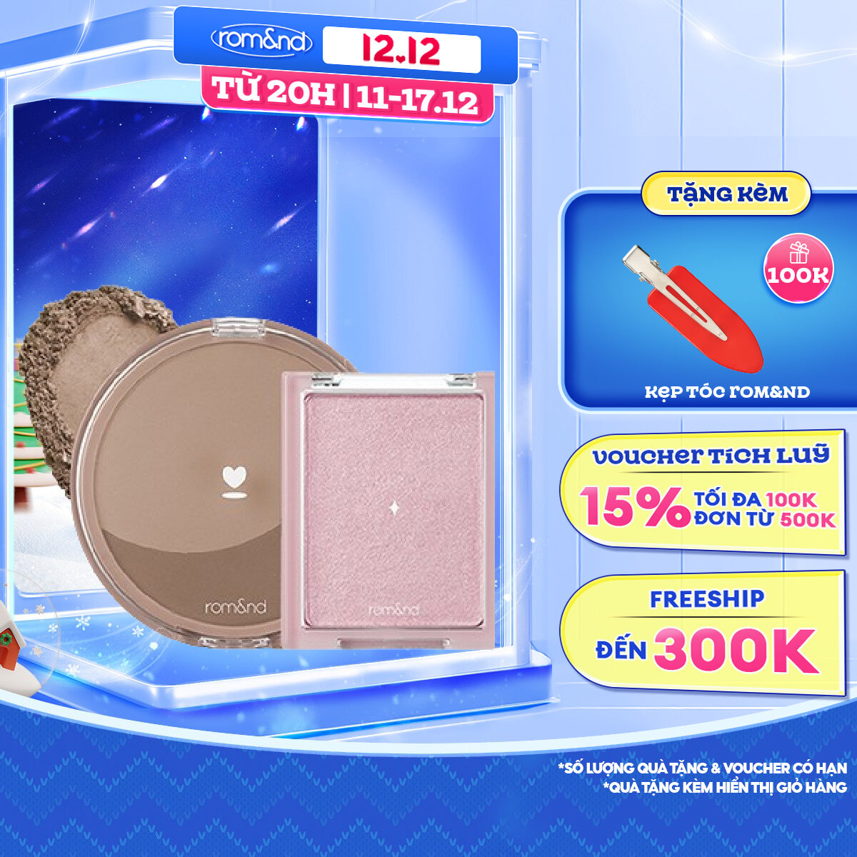 Combo Phấn tạo khối Romand Better Than Shape 9.5g + Phấn bắt sáng Romand Hanbok See-Through Veillighter 5.5g