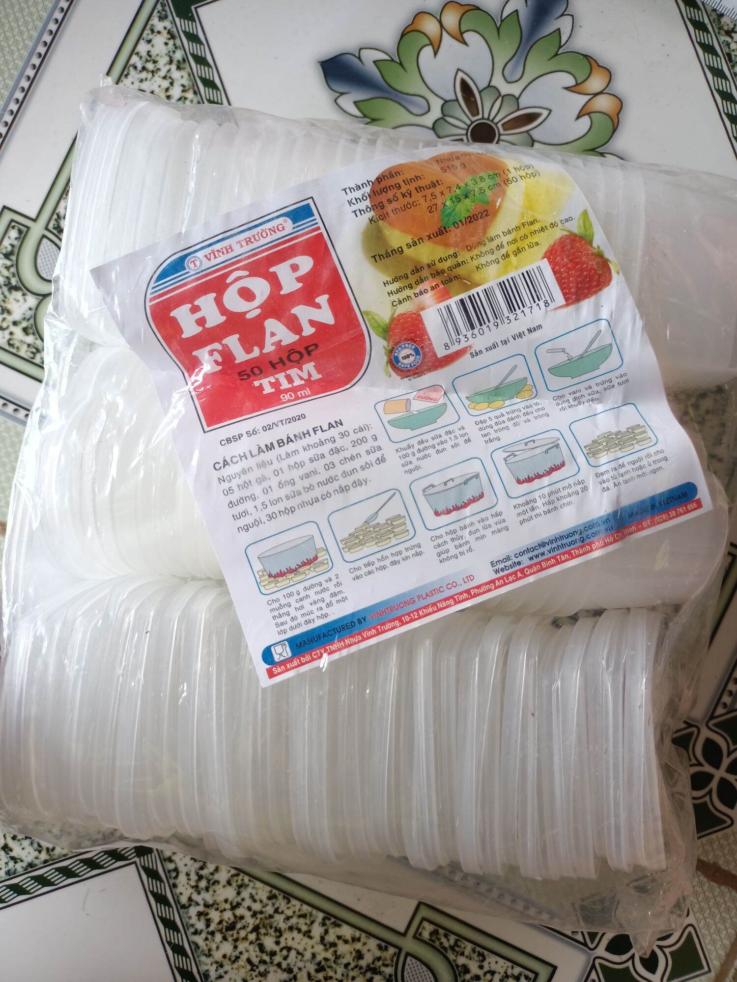 combo 50 hủ làm bánh plan tim có nắp