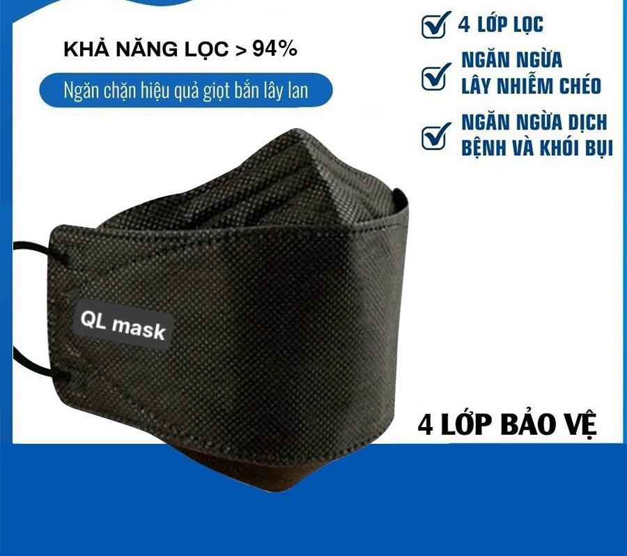 Sỉ thùng 100 cái khẩu trang kf94 kháng khuẩn, 4 lớp dày mịn hàng công ty
