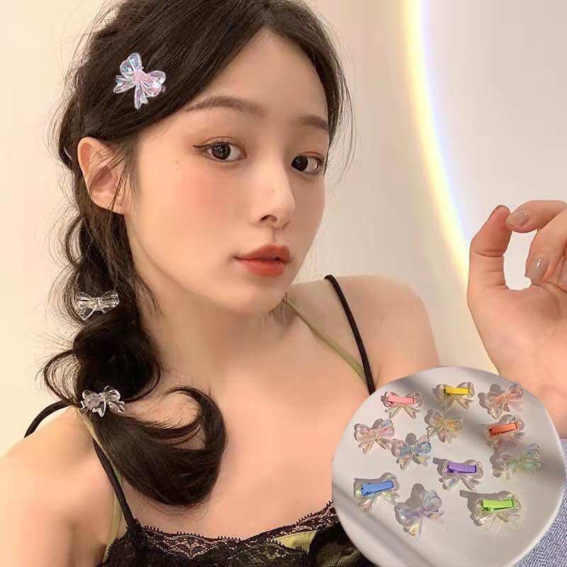 Kẹp tóc nơ trong suốt mini trâm bella