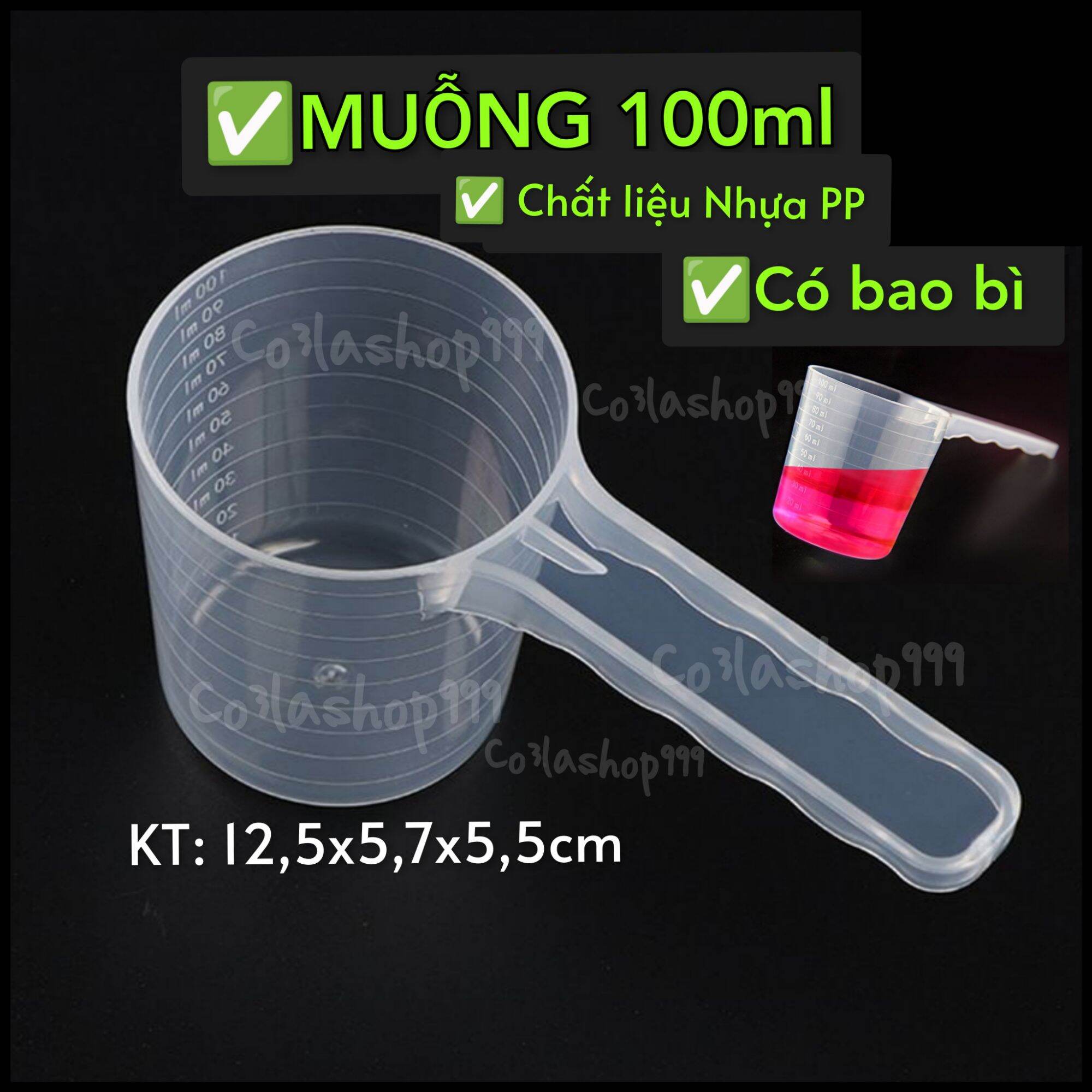 Muỗng đong 100ml, đo lường chất lỏng, nguyên liệu, nhựa PP