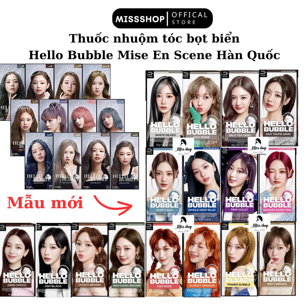 THUỐC NHUỘM TÓC BỌT BIỂN HELLO BUBBLE BLACKPINK MISE EN SCENE