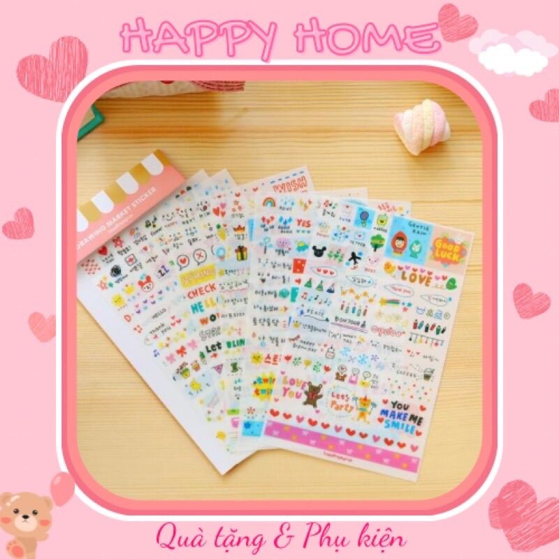 Bộ 6 tấm sticker trang trí cute??