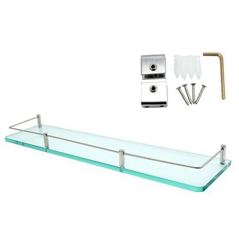 Kệ gương thẳng 500x120mm kính cường lực inox 201 inox 304 kệ gương đa năng phòng tắm