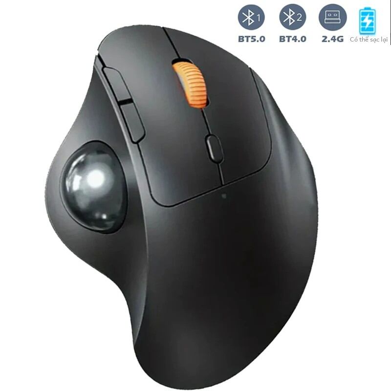 2.4G + Bluetooth Sạc Không Dây Chuột Trackball Công Thái Điều Khiển Ngón Tay Cái Phụ Kiện Máy Tính Chơi Game Với Giao Diện Usb