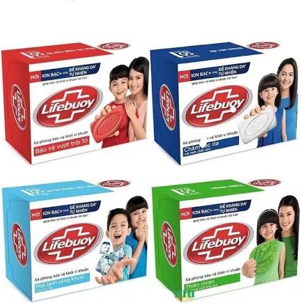 Combo 4 cục Xà bông Lifebuoy 90g gồm 4 màu