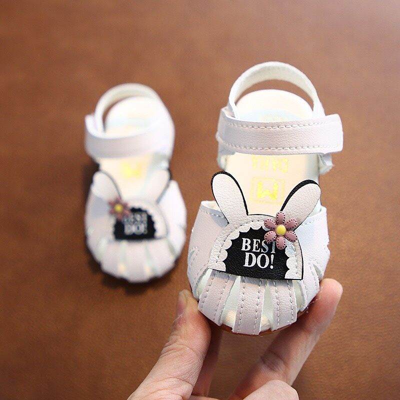 Rọ tập đi đính nơ ngọc xinh xắn, dép tập đi đế mềm