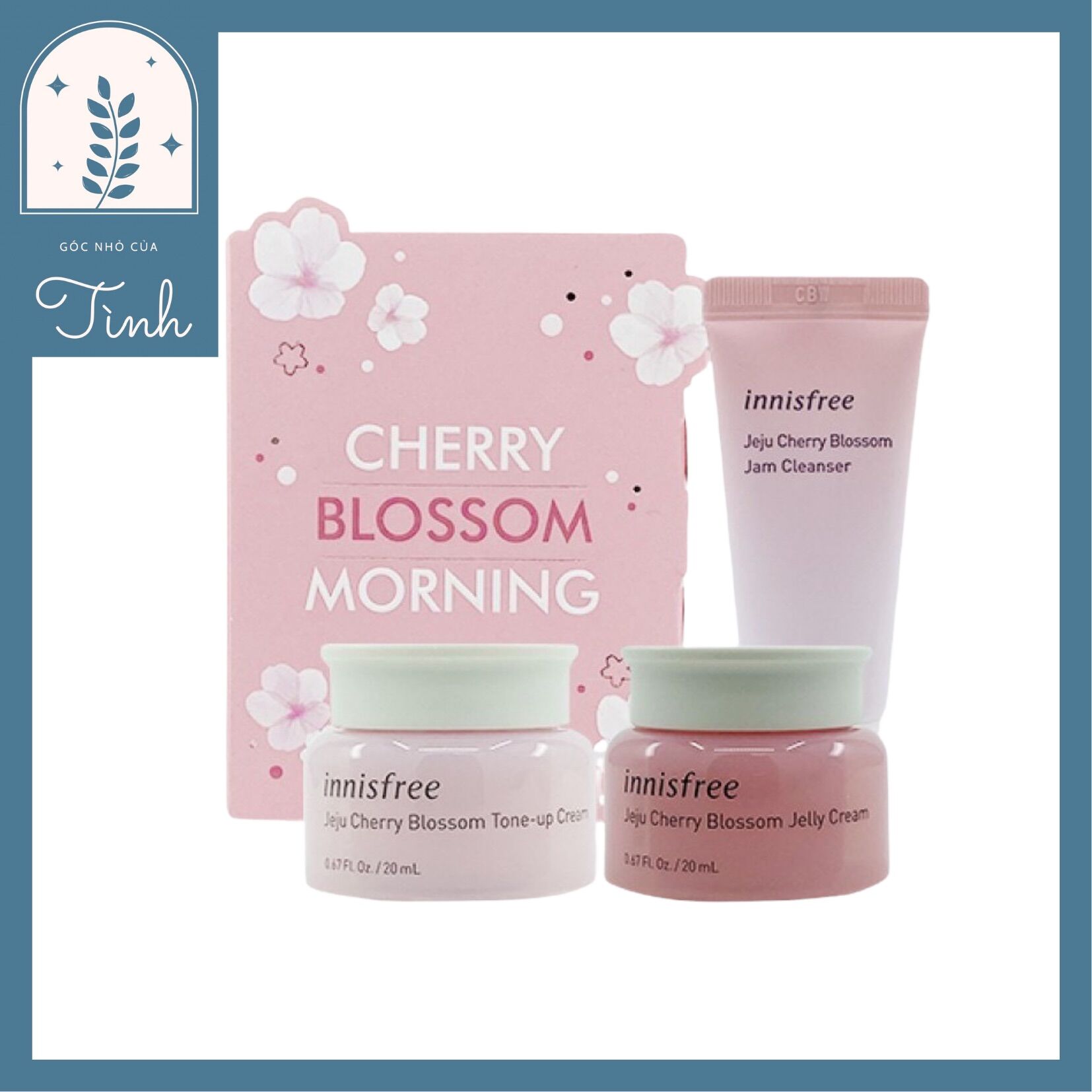 Kit dưỡng da hoa anh đào đảo jeju innisfree cherry blossom morning kit 3 món