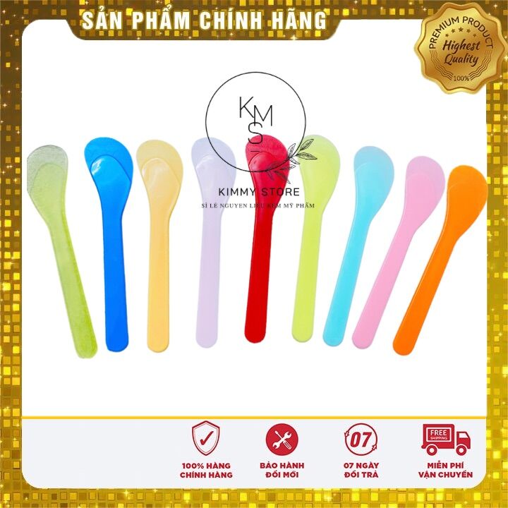 Combo 100 muỗng nhựa lấy múc kem nhiều màu