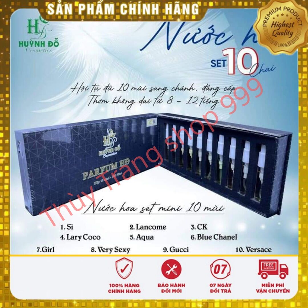 Set 10 chai nước hoa mini xịn xò, lưu hương 6 đến 12 tiếng