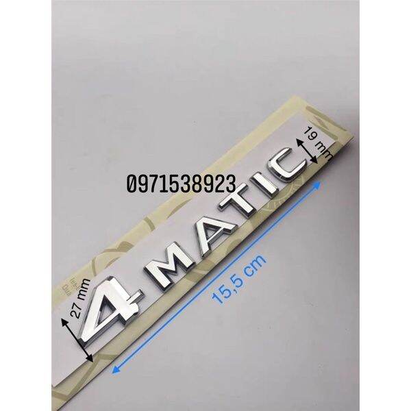 logo 4MATIC dán thân xe mạ crom cao cấp xịn có tem hãng