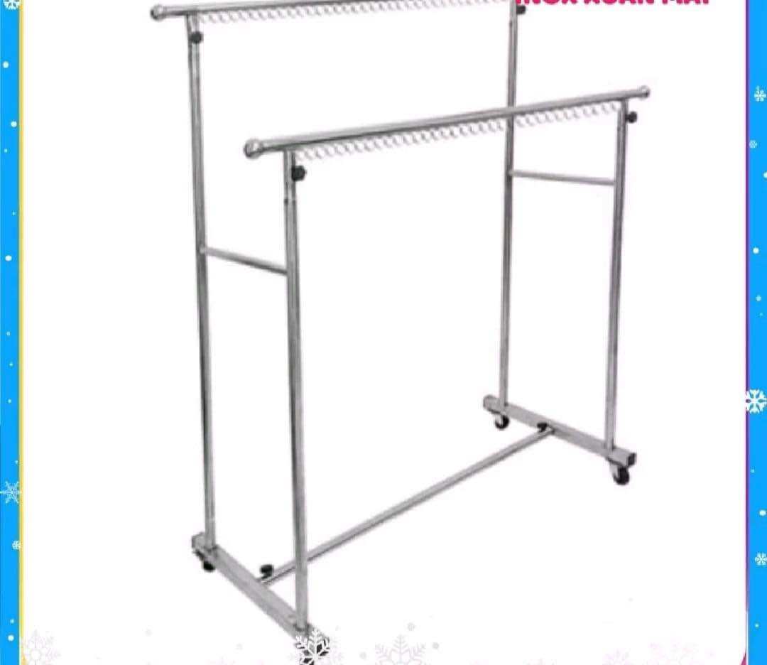 Giàn Sào Phơi Đồ Inox Đôi Chân Vuông Siêu Bền