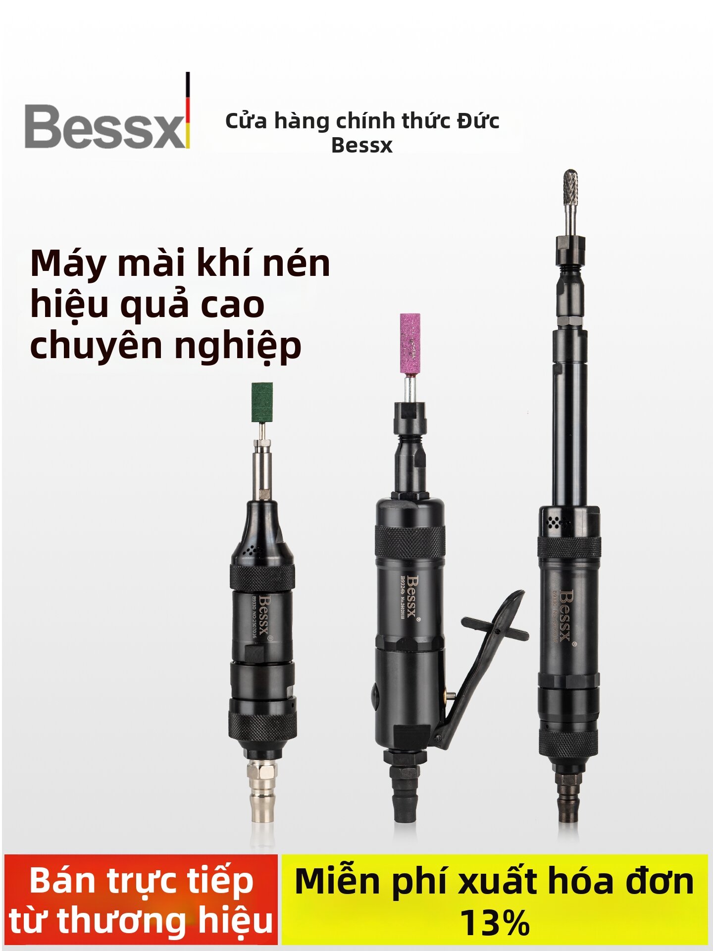 BESSX | Industrial Grade Air-Powered Handheld Polishing Machine with Grinding Wheel and Tire Repair Function Giá 3,491,000 Đồng*Miễn phí vận chuyển