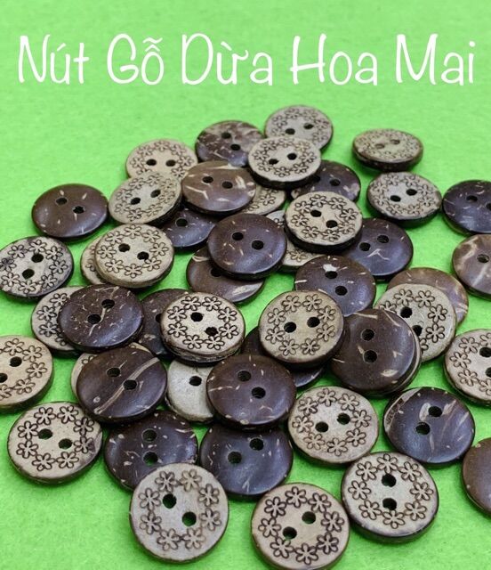 Nút Áo Hoa Văn Gỗ Dừa
