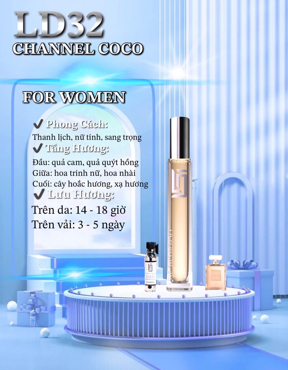 Tinh dầu nước hoa ld perfume oil - chanel coco- mã 32