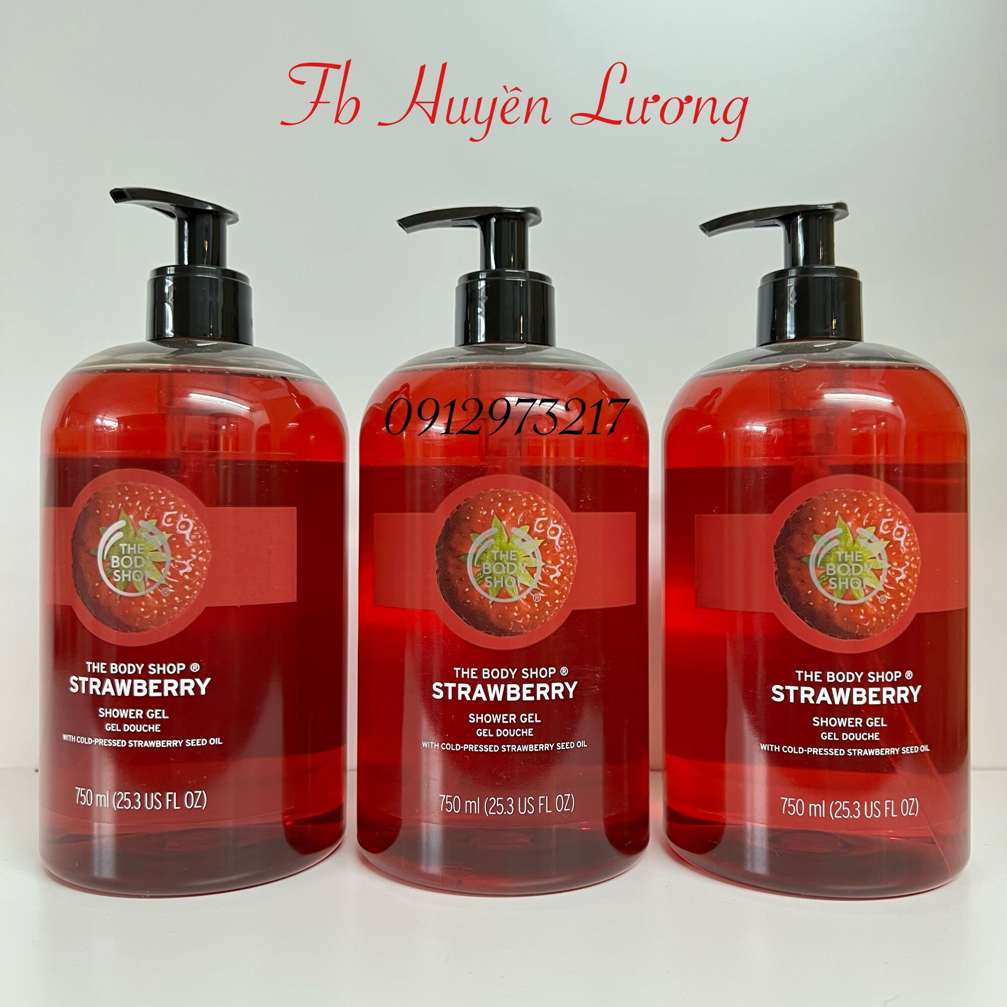 Gel tắm the body shop strawberry 750ml