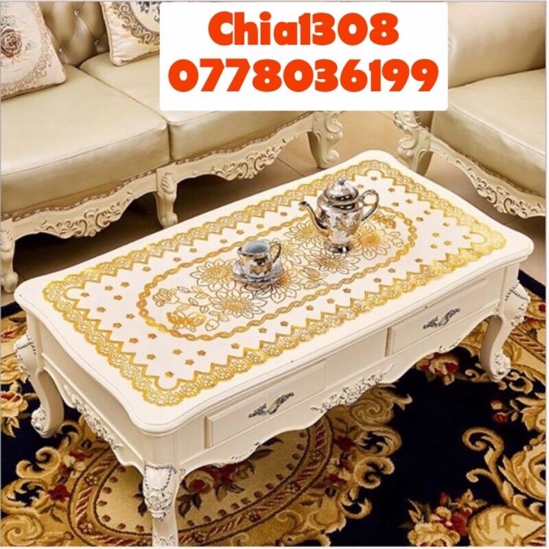 Khăn trải bàn hoa vân nổi cao cấp