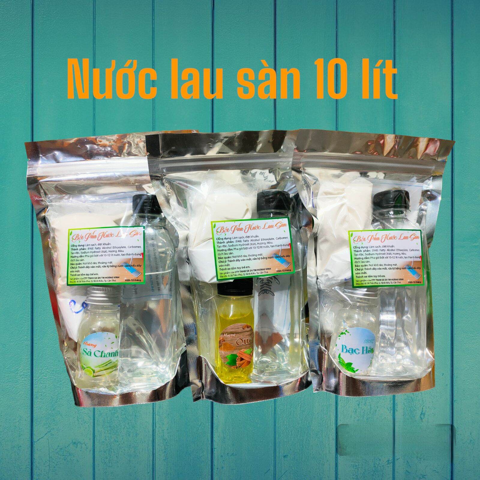 Bột pha nước lau sàn 12 lít, vệ sinh, làm sạch