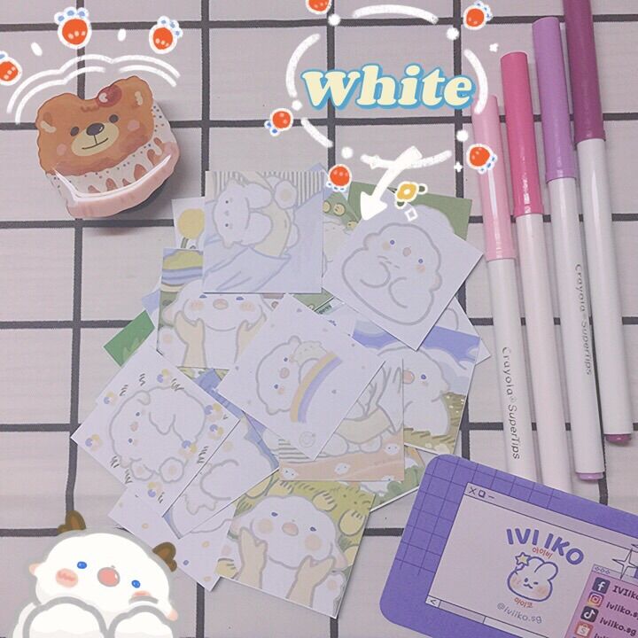 Set 24 sticker cừu trắng đáng yêu | ivi iko