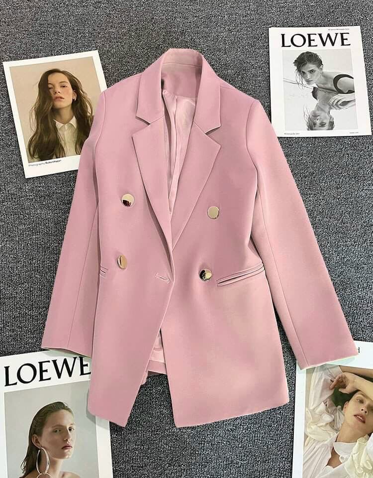 Áo khoác blazer áo khoác nữ 2 lớp có đệm vai lớp lót trong mềm mịn