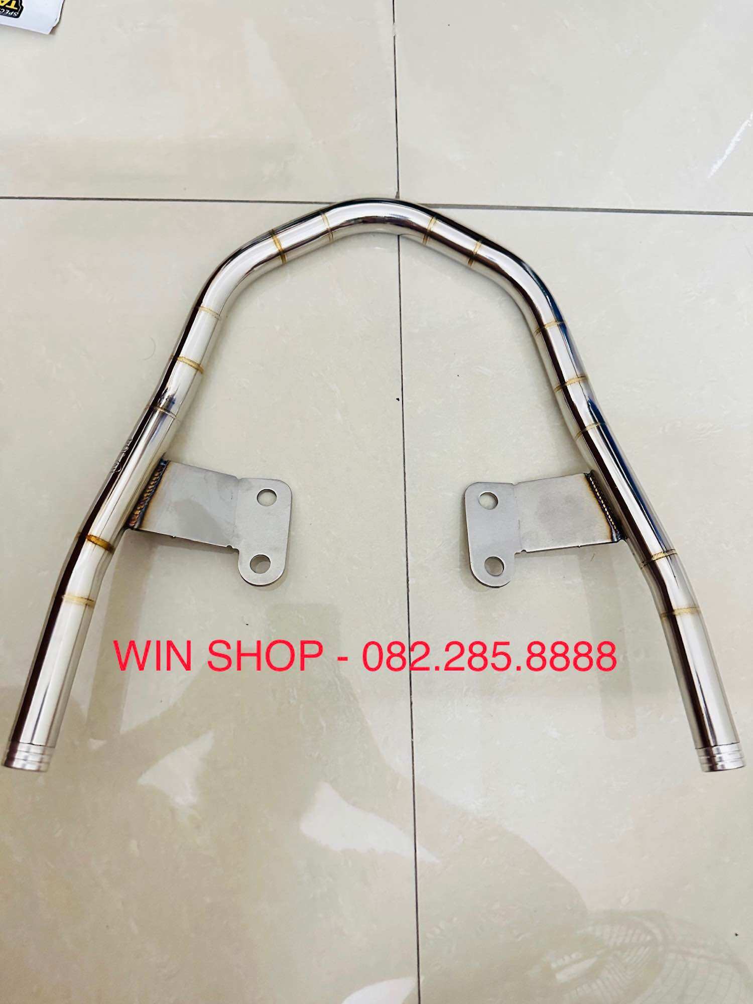 Tay xách inox trắng 304 lắp đặt xe máy wave 110cc, wave 100cc, wave 50cc
