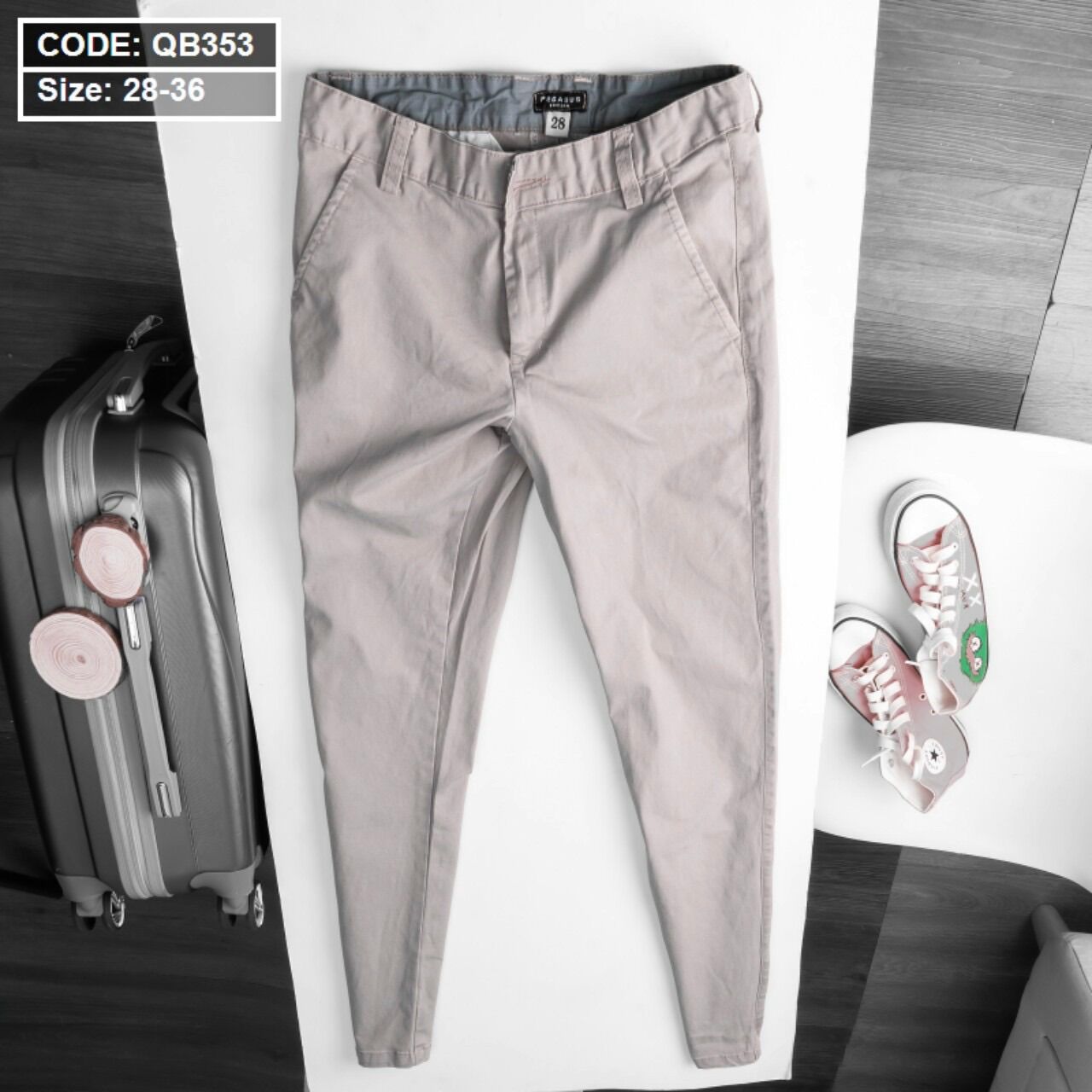 [HCM]Quần dài kaki nam phối lưng