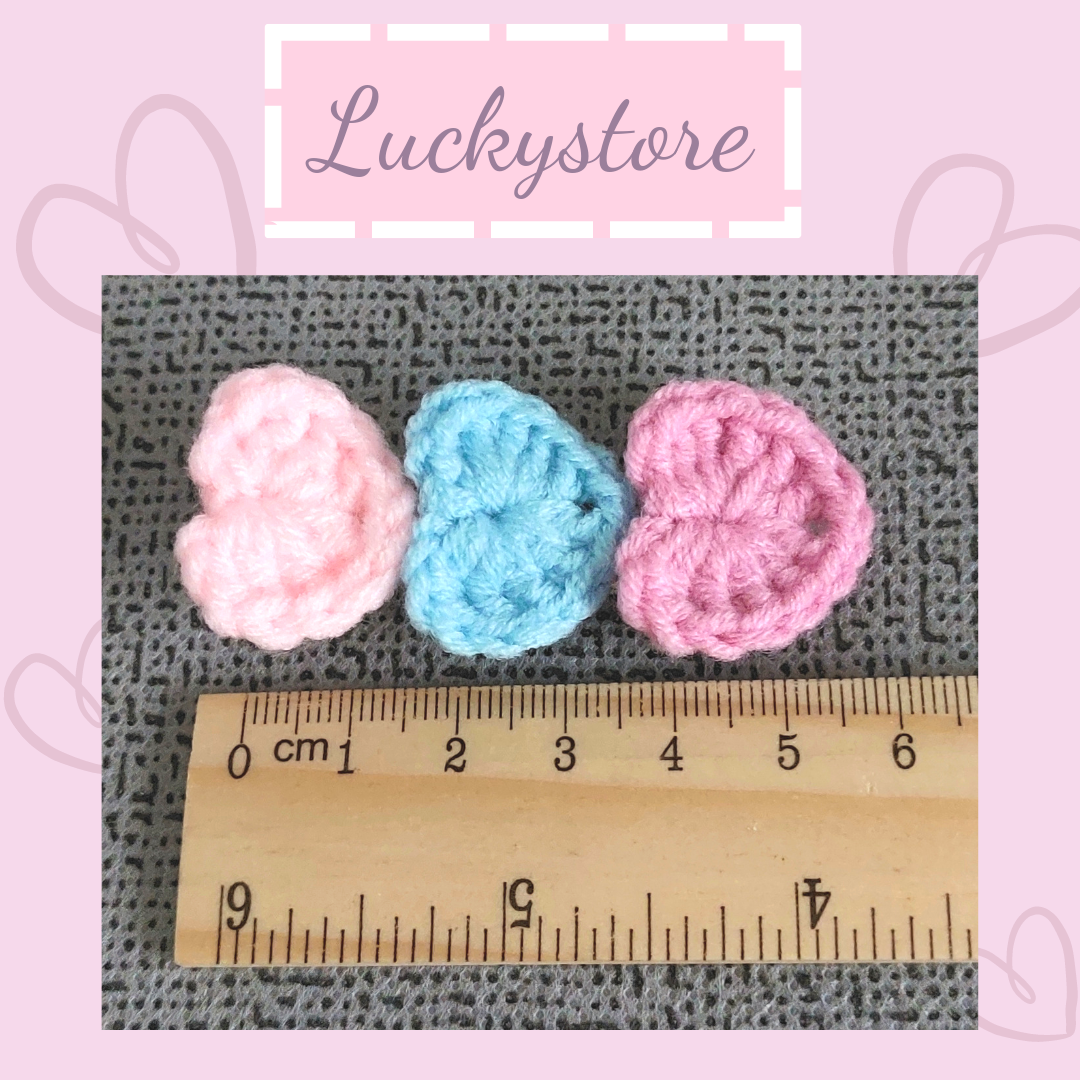 Kẹp tóc len trái tim nhiều màu 6cm
